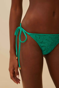 Monstera eyelet low rise bikini bottoms - Green