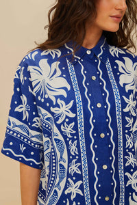 Chemise Ocean en lin - Bleu