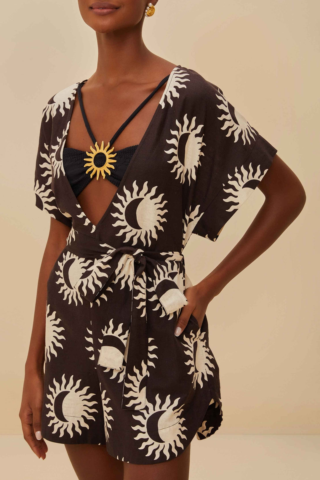 Sunny Moon linen jumpsuit - Brown