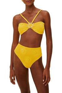 Bas de maillot taille haute Sunny Moon - Jaune