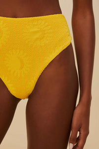 Bas de maillot taille haute Sunny Moon - Jaune