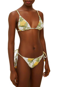 Delicate Pineapple triangle bikini top - Yellow