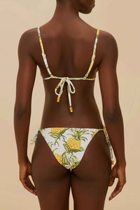Delicate Pineapple triangle bikini top - Yellow