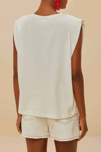Chemise Flowers brodée - Blanc