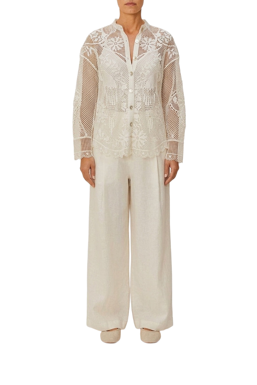 Chemise Landscape Guipure - Blanc