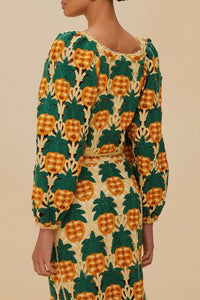Top Pineapple en crochet - Beige