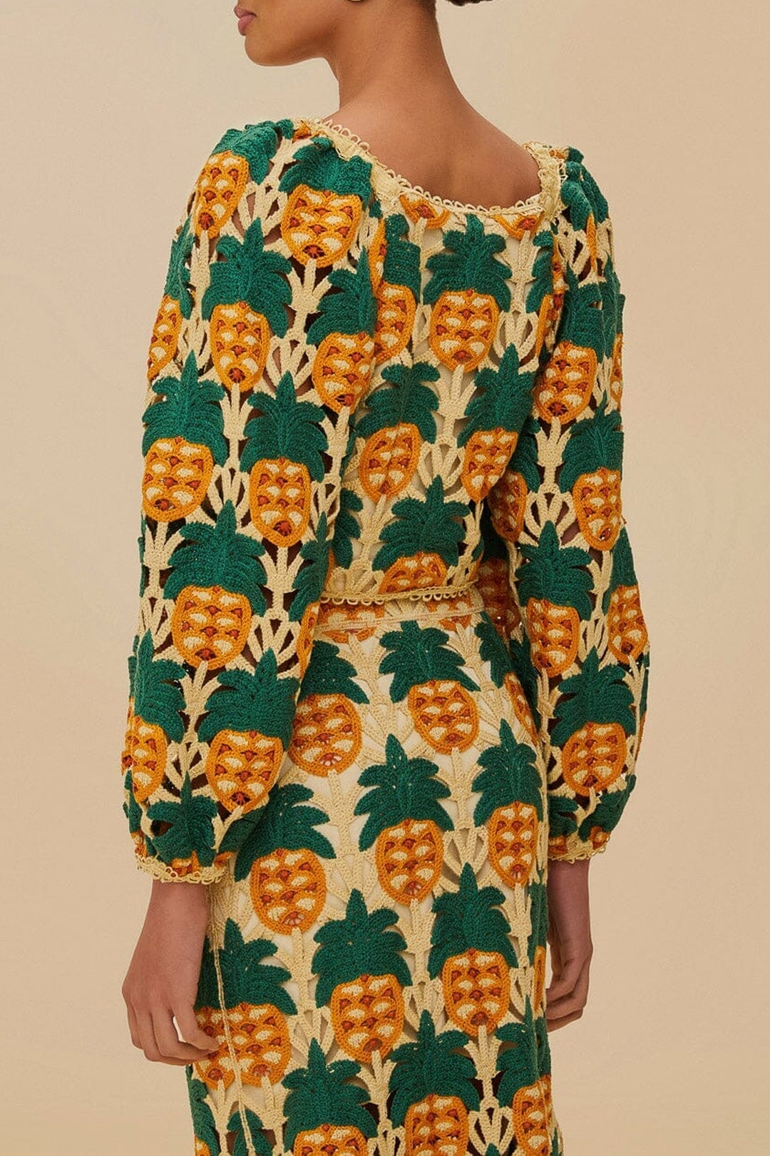Top Pineapple en crochet - Beige