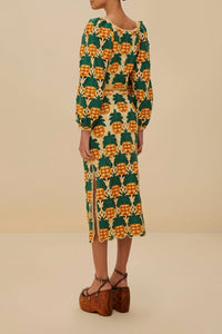 Pineapple crochet midi skirt - Beige