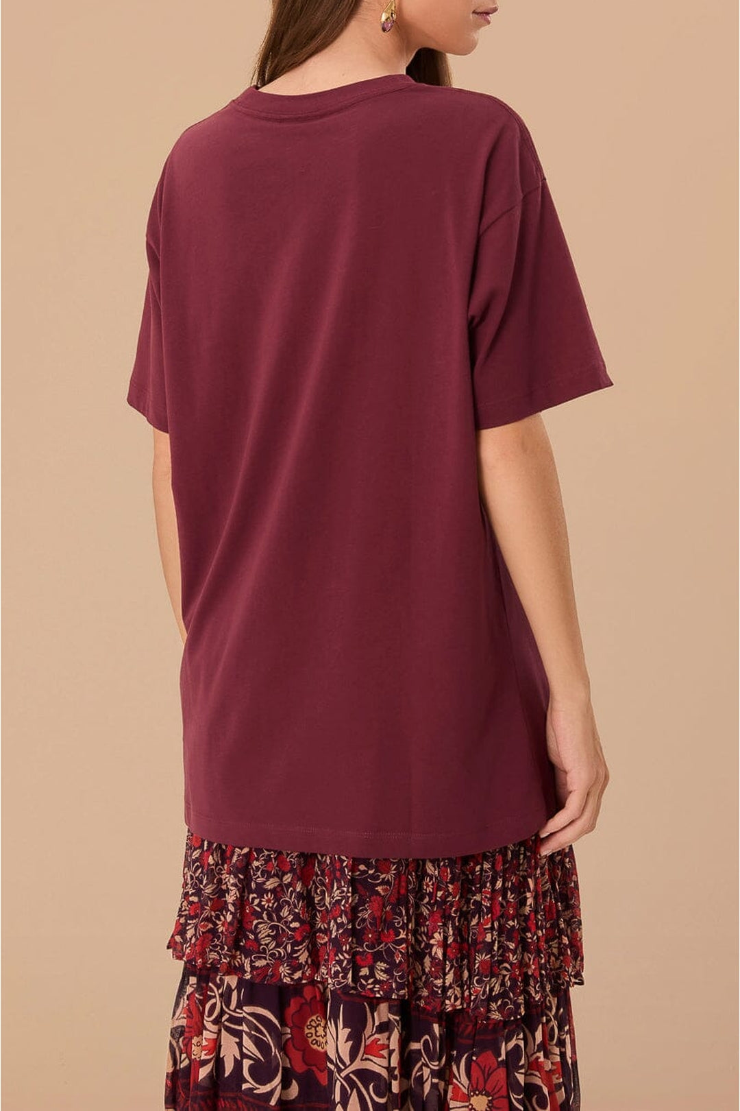 T-shirt Tropical en coton - Bordeaux