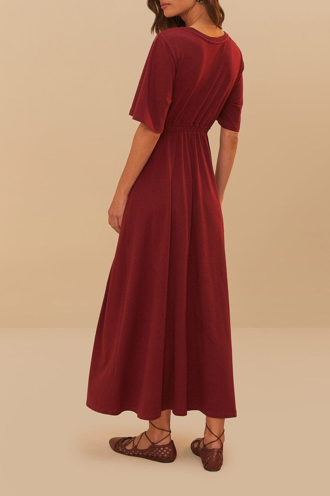 Robe longue en coton - Bordeaux