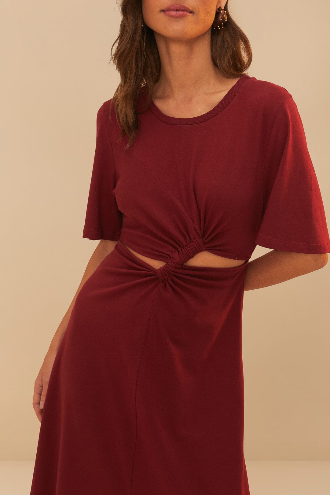 Robe longue en coton - Bordeaux