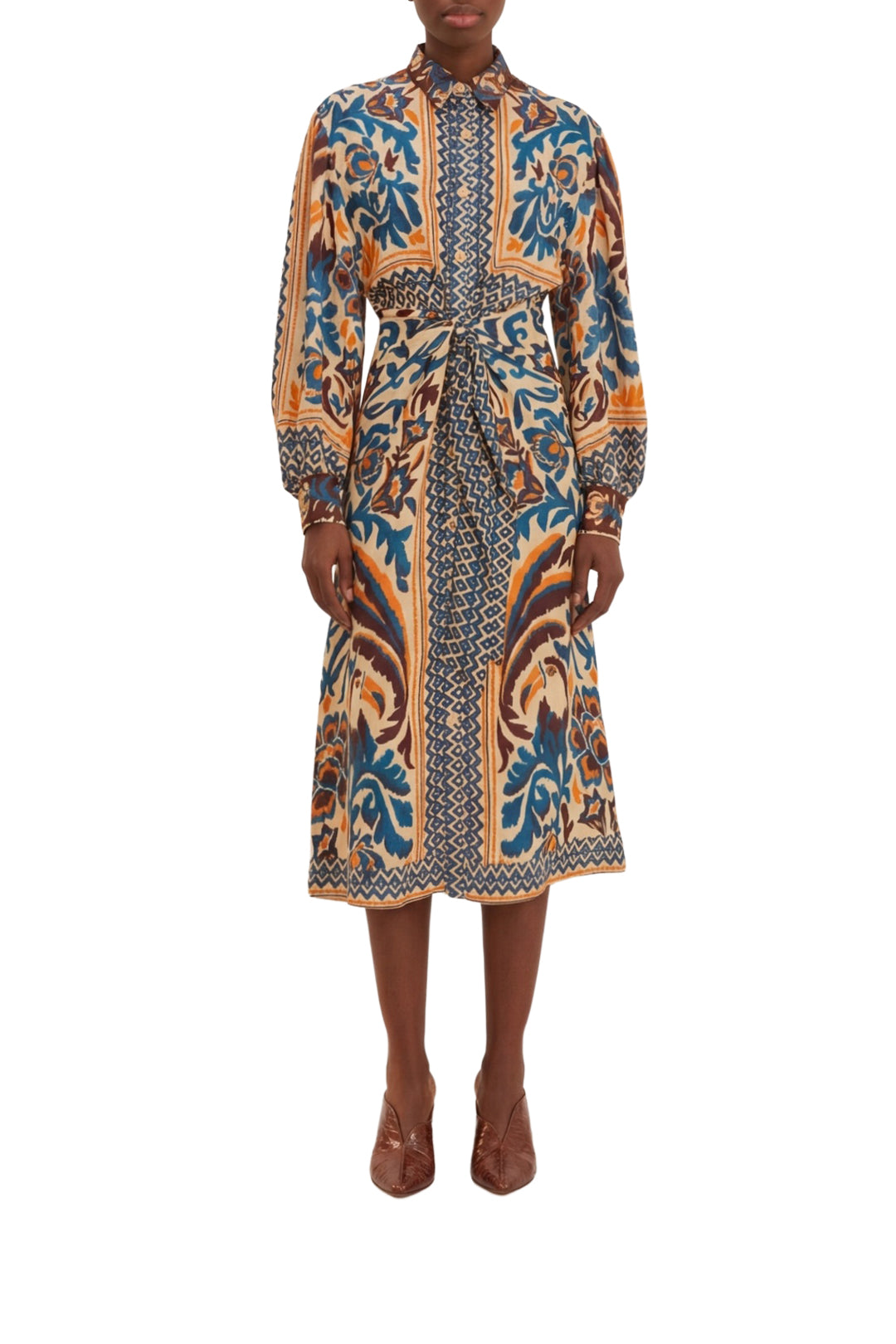 DJV_Toucans Scarf Sand Robes midi - Toucans Scarf Sand