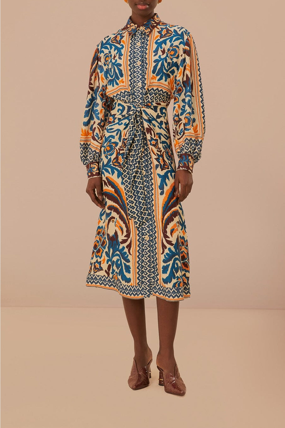 DJV_Toucans Scarf Sand Robes midi - Toucans Scarf Sand