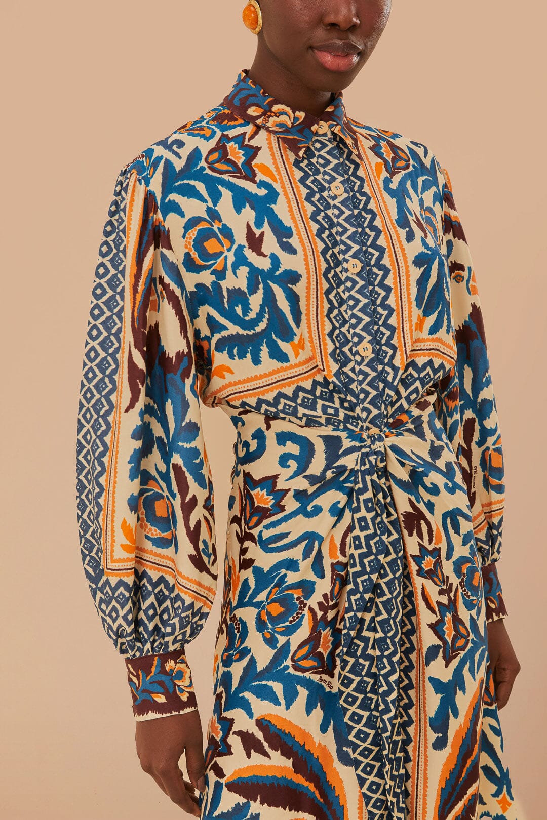 DJV_Toucans Scarf Sand Robes midi - Toucans Scarf Sand