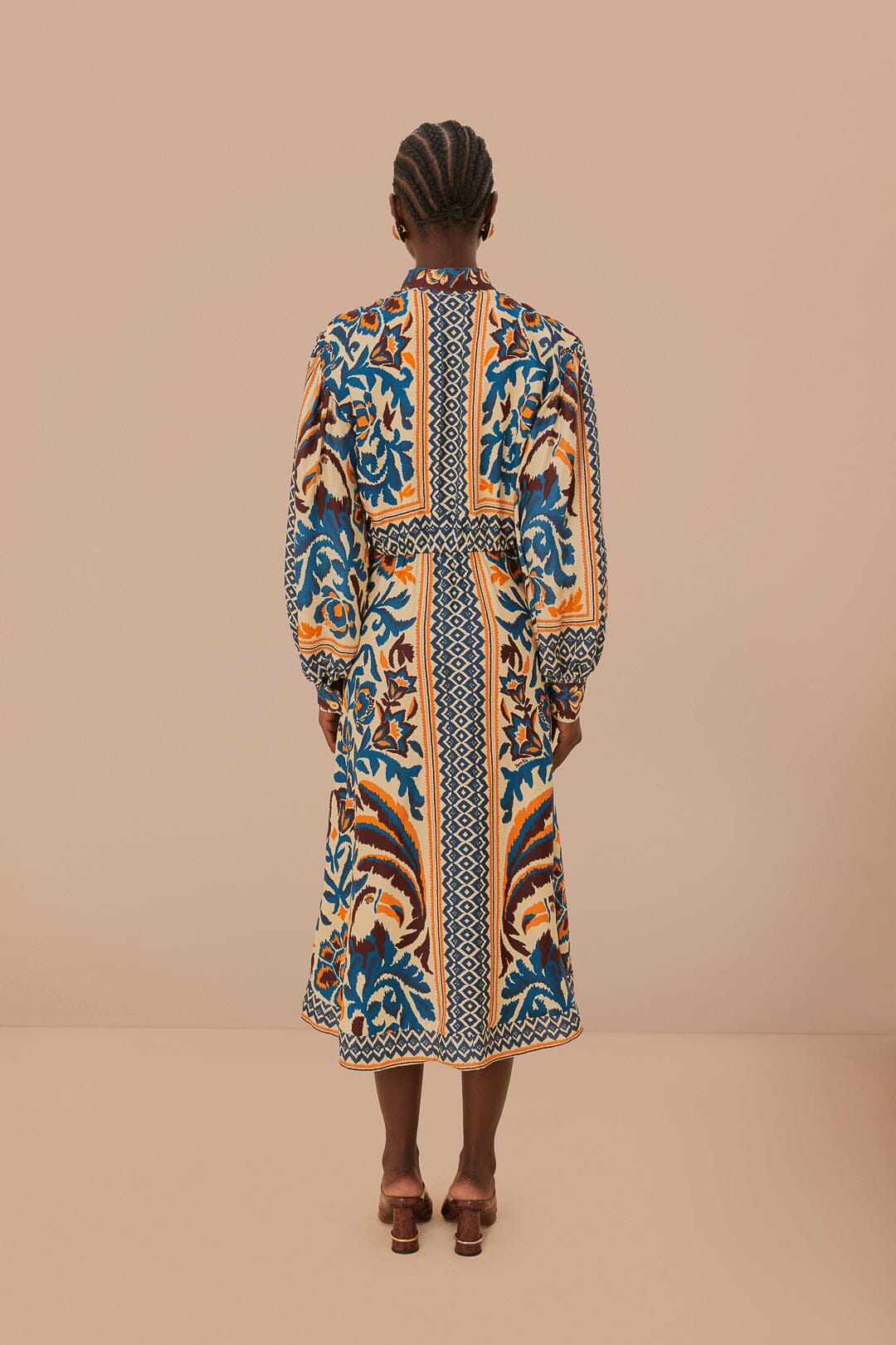 DJV_Toucans Scarf Sand Robes midi - Toucans Scarf Sand