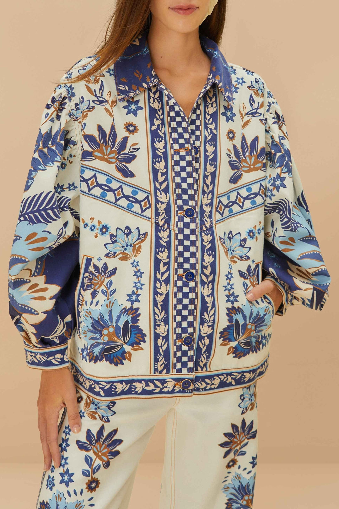 Veste Tapestry Tropical en coton - Bleu