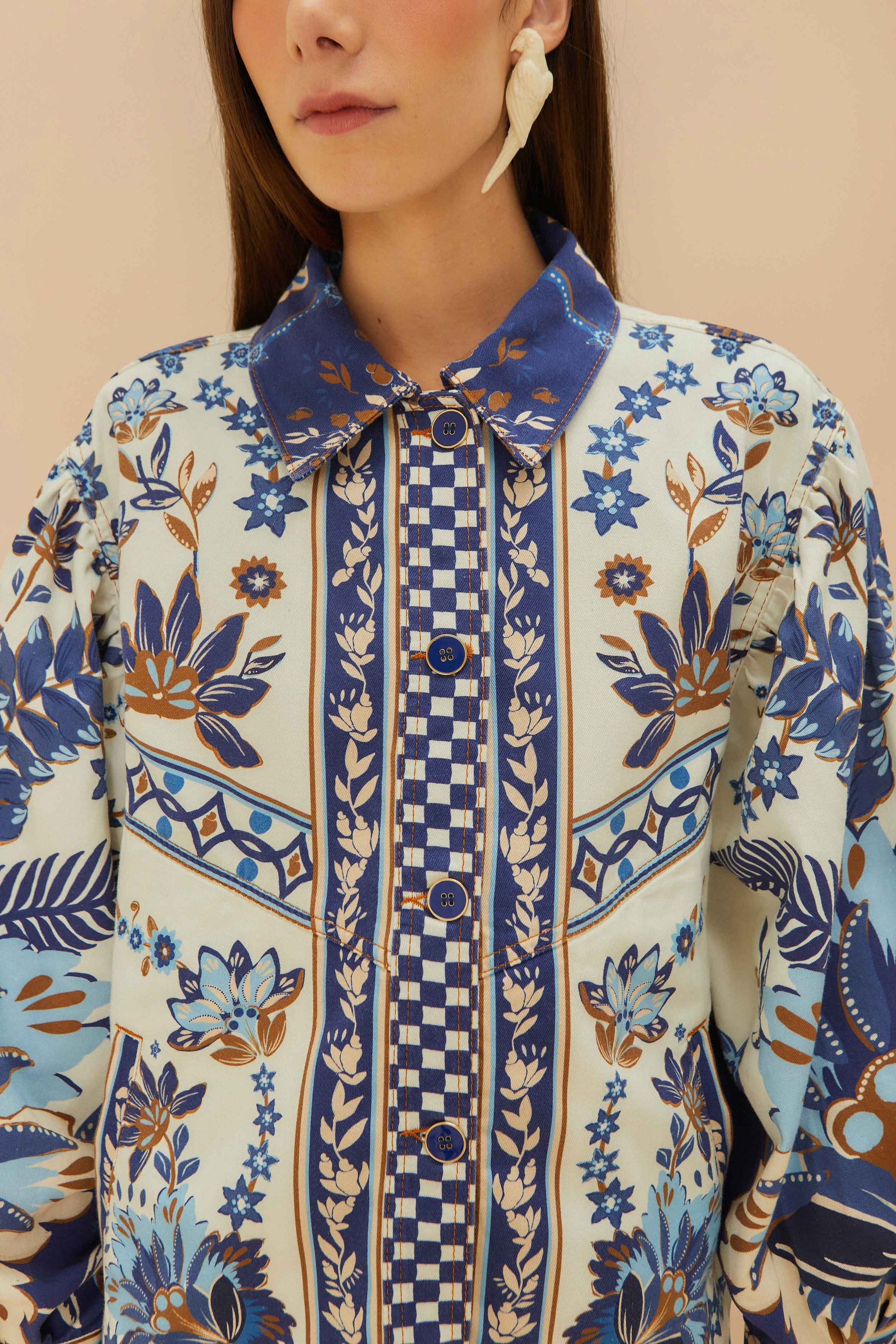 Veste Tapestry Tropical en coton - Bleu