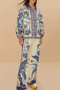 Pantalon Encanto Tropical en coton - Bleu