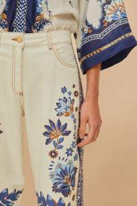 Pantalon Encanto Tropical en coton - Bleu