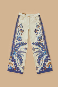 Pantalon Encanto Tropical en coton - Bleu