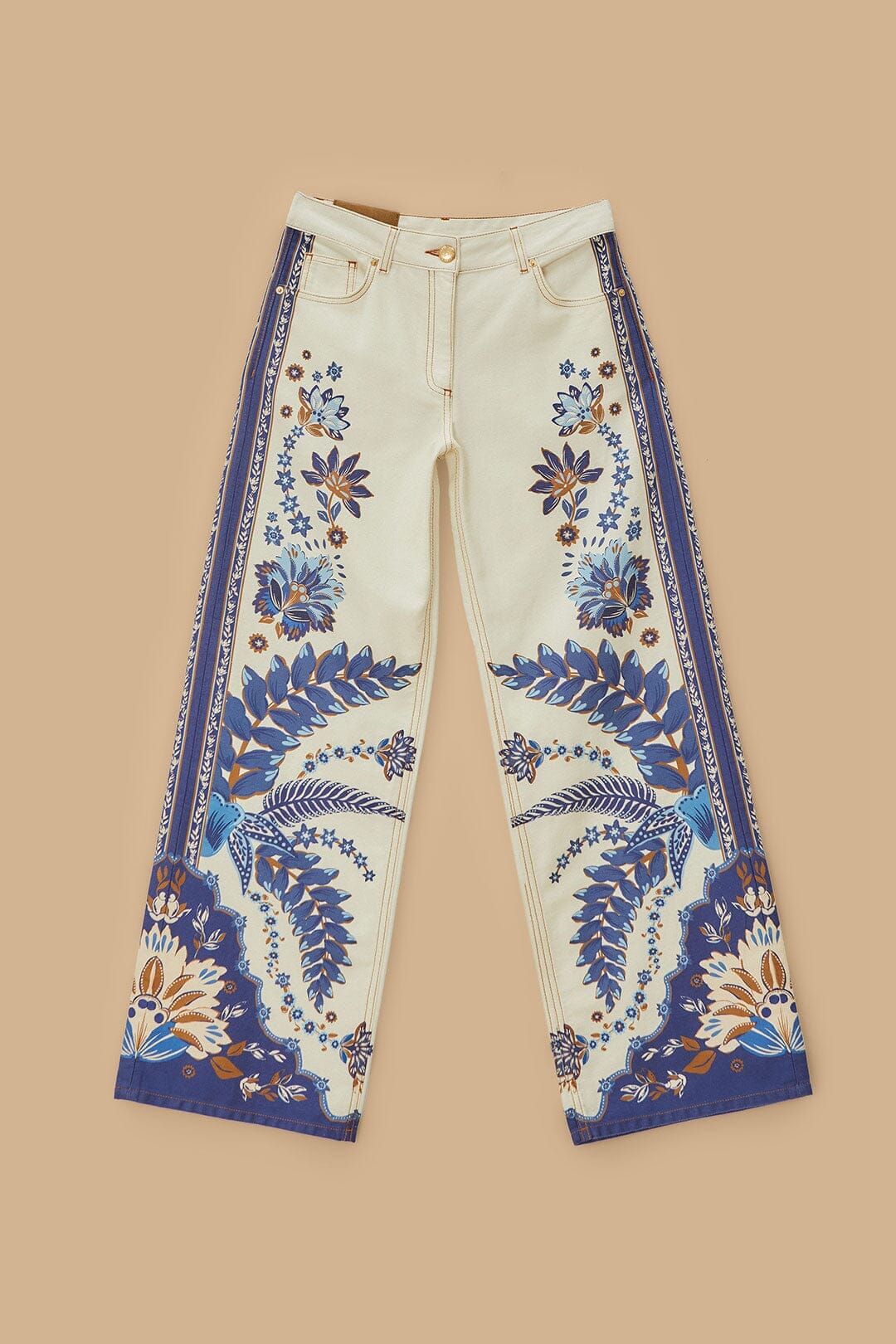 Pantalon Encanto Tropical en coton - Bleu