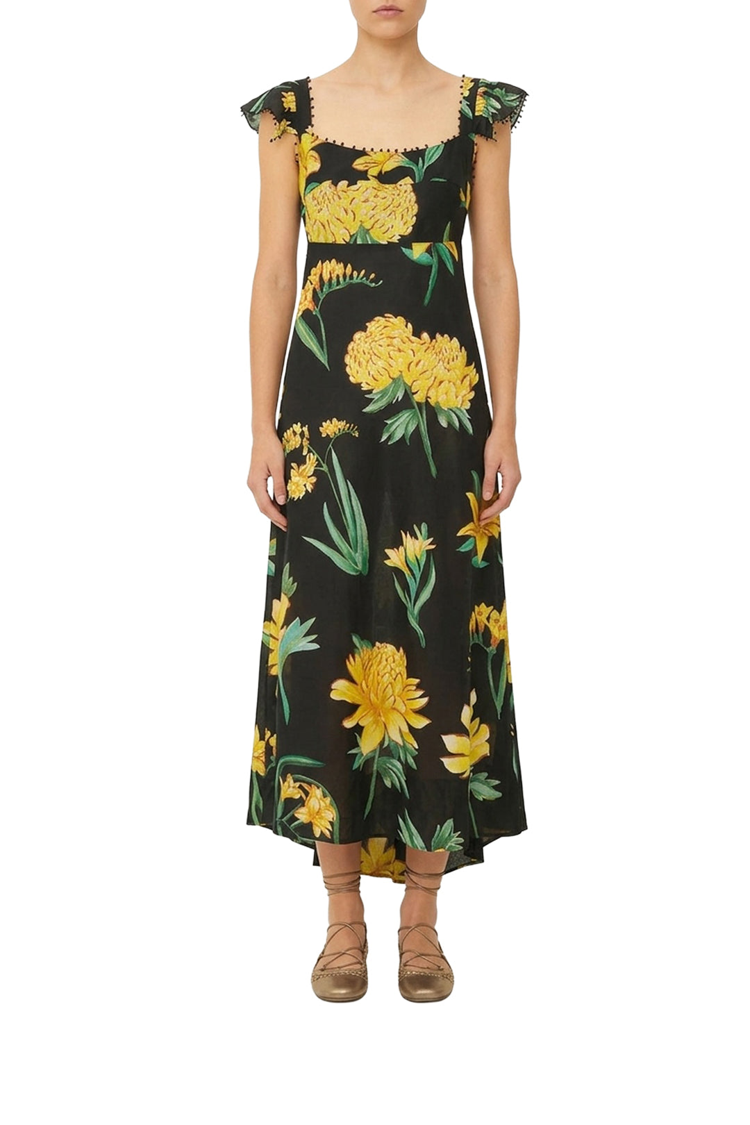 Robe midi Alice en coton - Noir