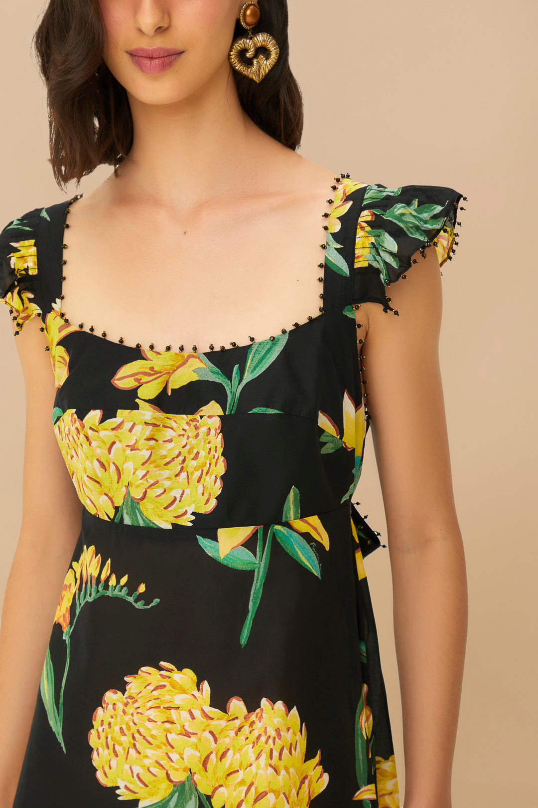 Robe midi Alice en coton - Noir