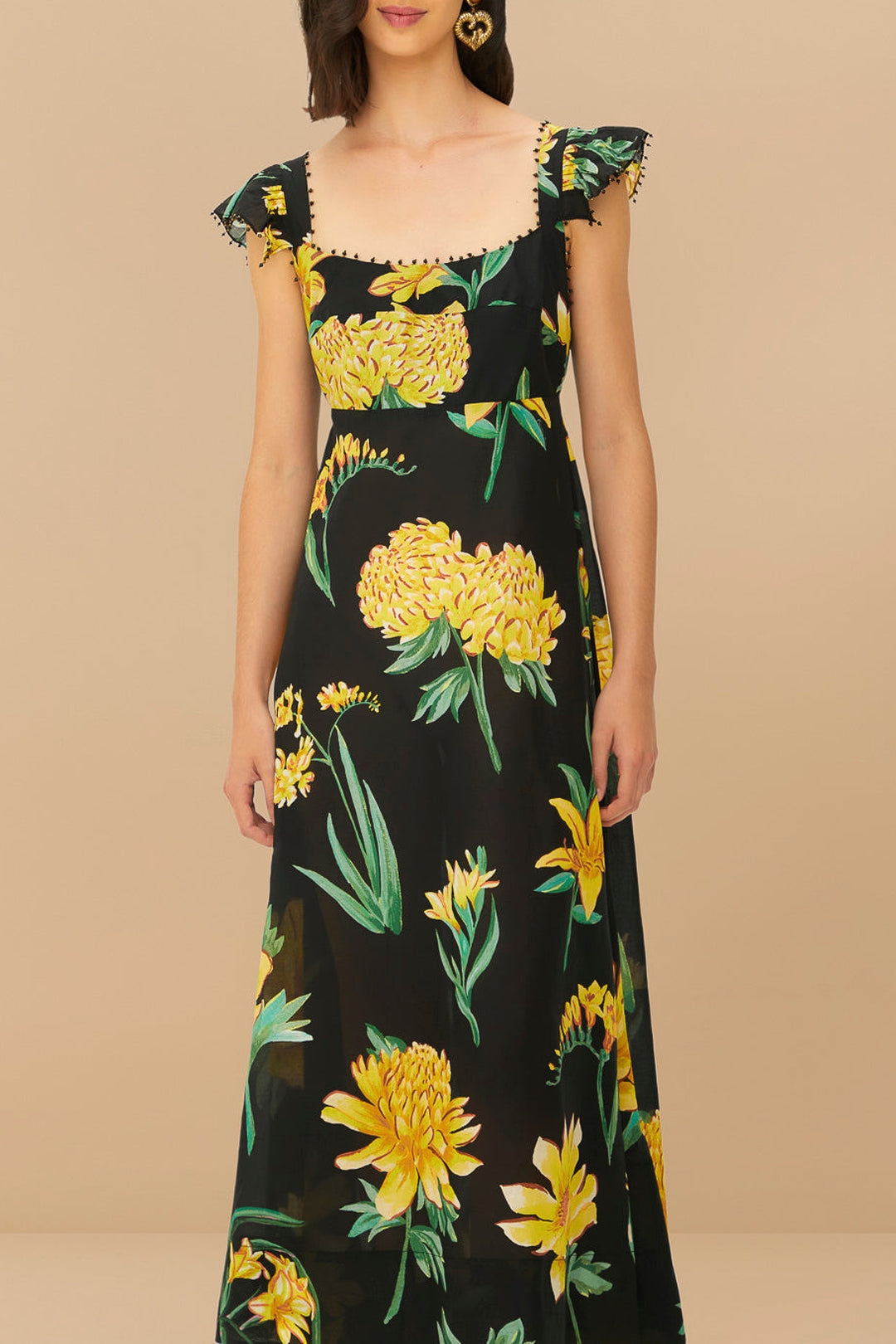 Robe midi Alice en coton - Noir