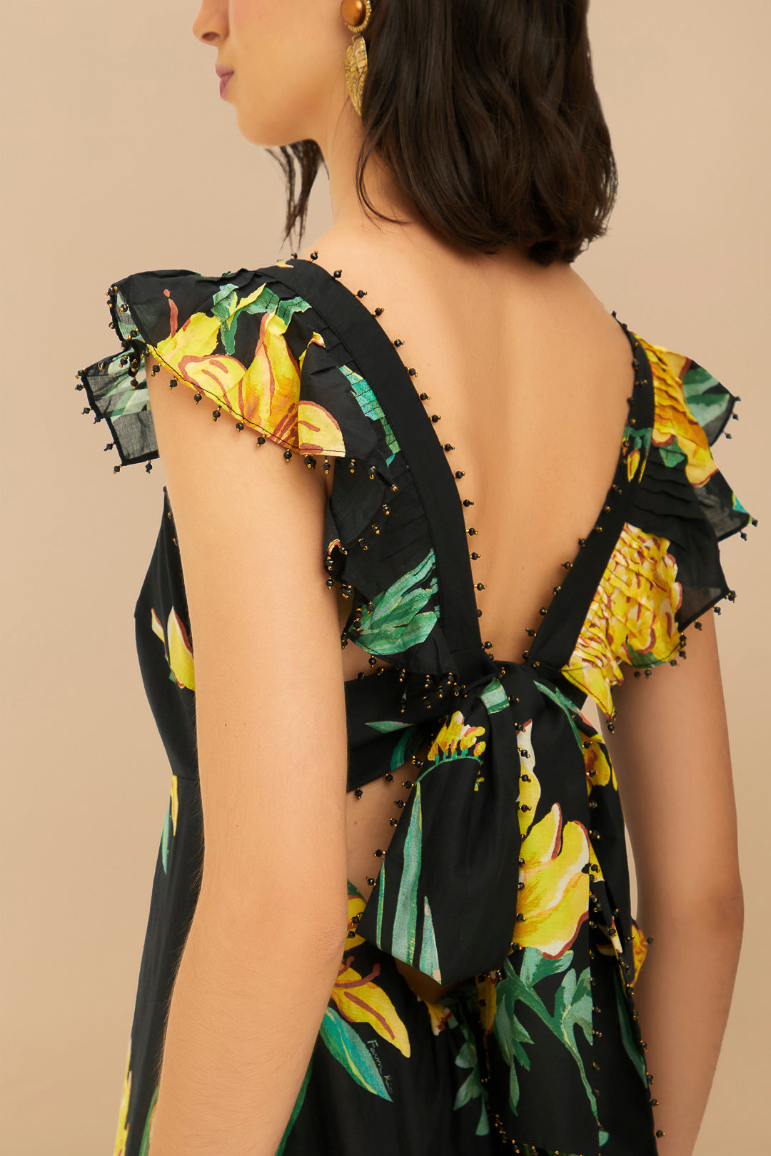 Robe midi Alice en coton - Noir