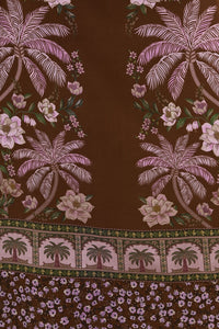 Robe longue Palm Tree en lin - Marron