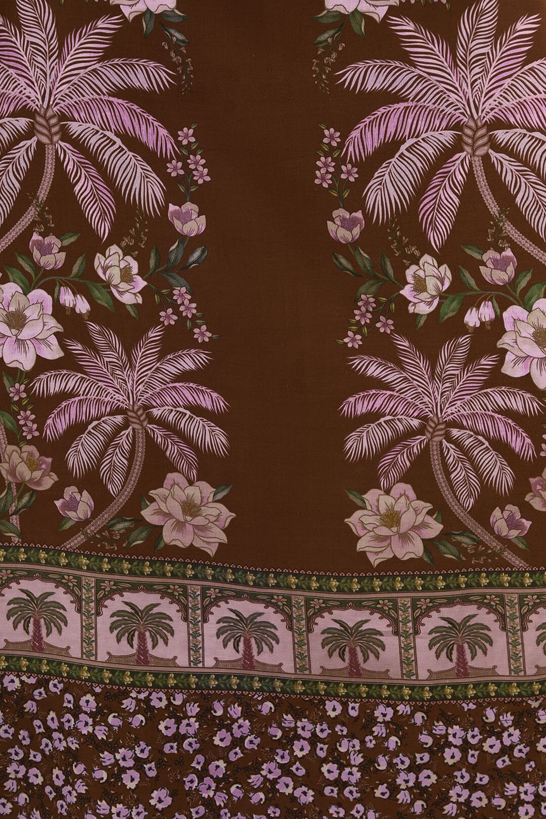 Robe longue Palm Tree en lin - Marron