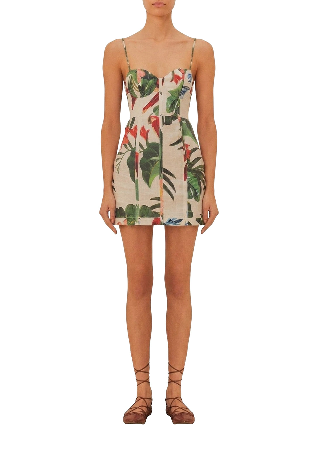 Midnight Macaw short linen dress - White
