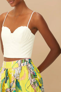 Sleeveless cotton Shell top - White