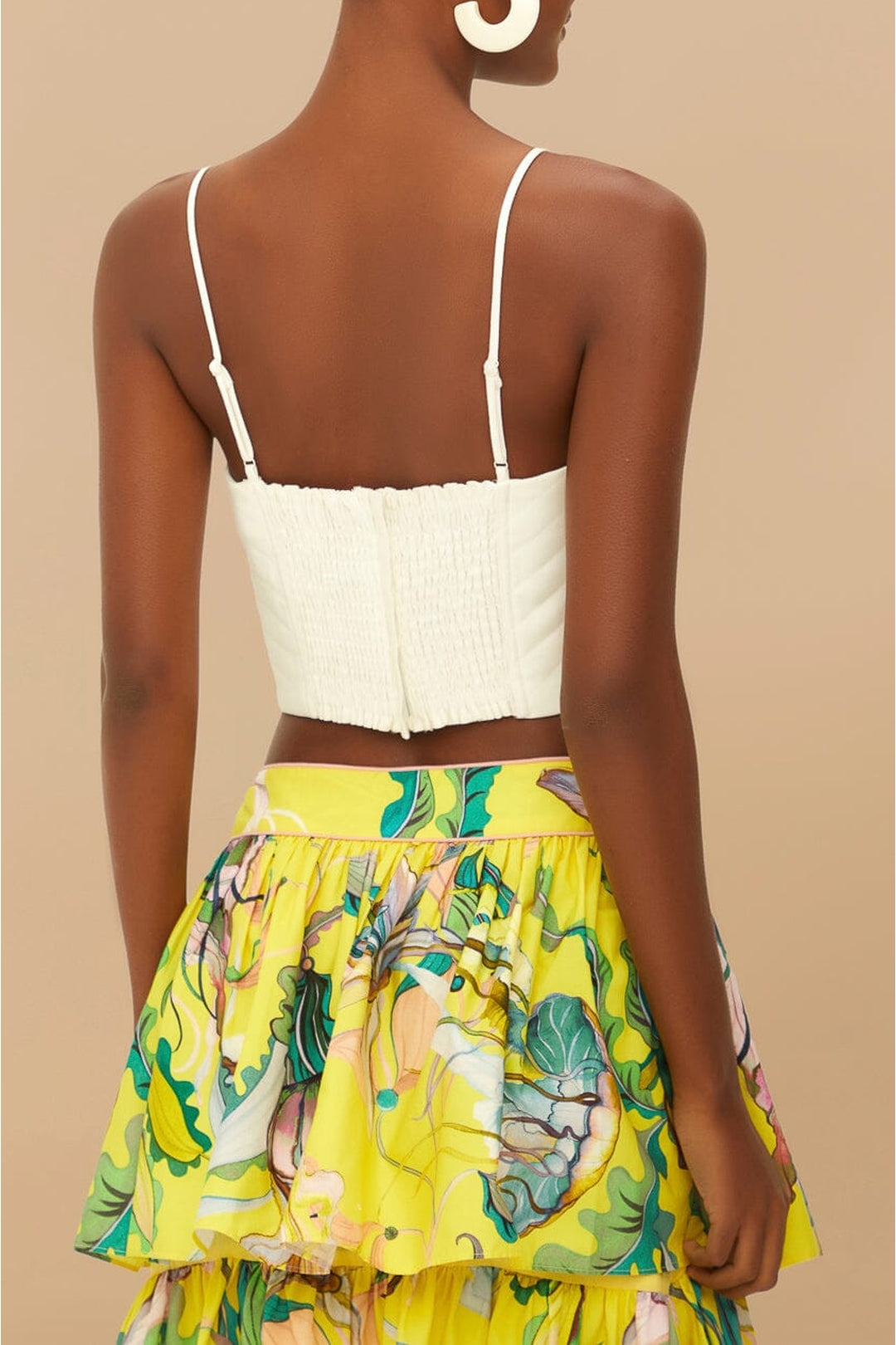 Sleeveless cotton Shell top - White
