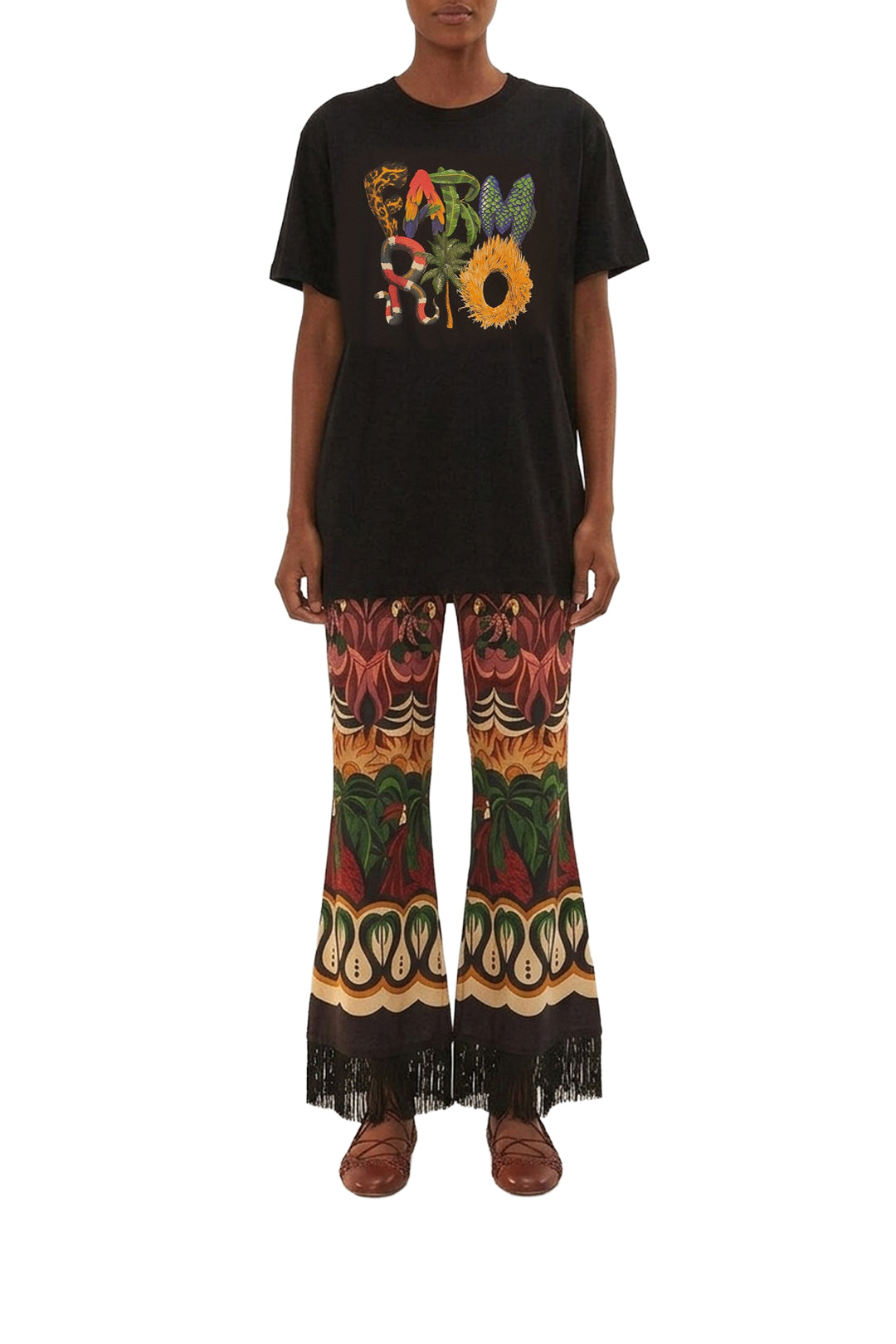 T-shirt Farm Rio Wild en coton - Noir