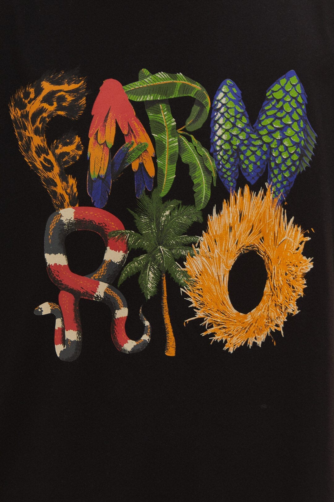 T-shirt Farm Rio Wild en coton - Noir
