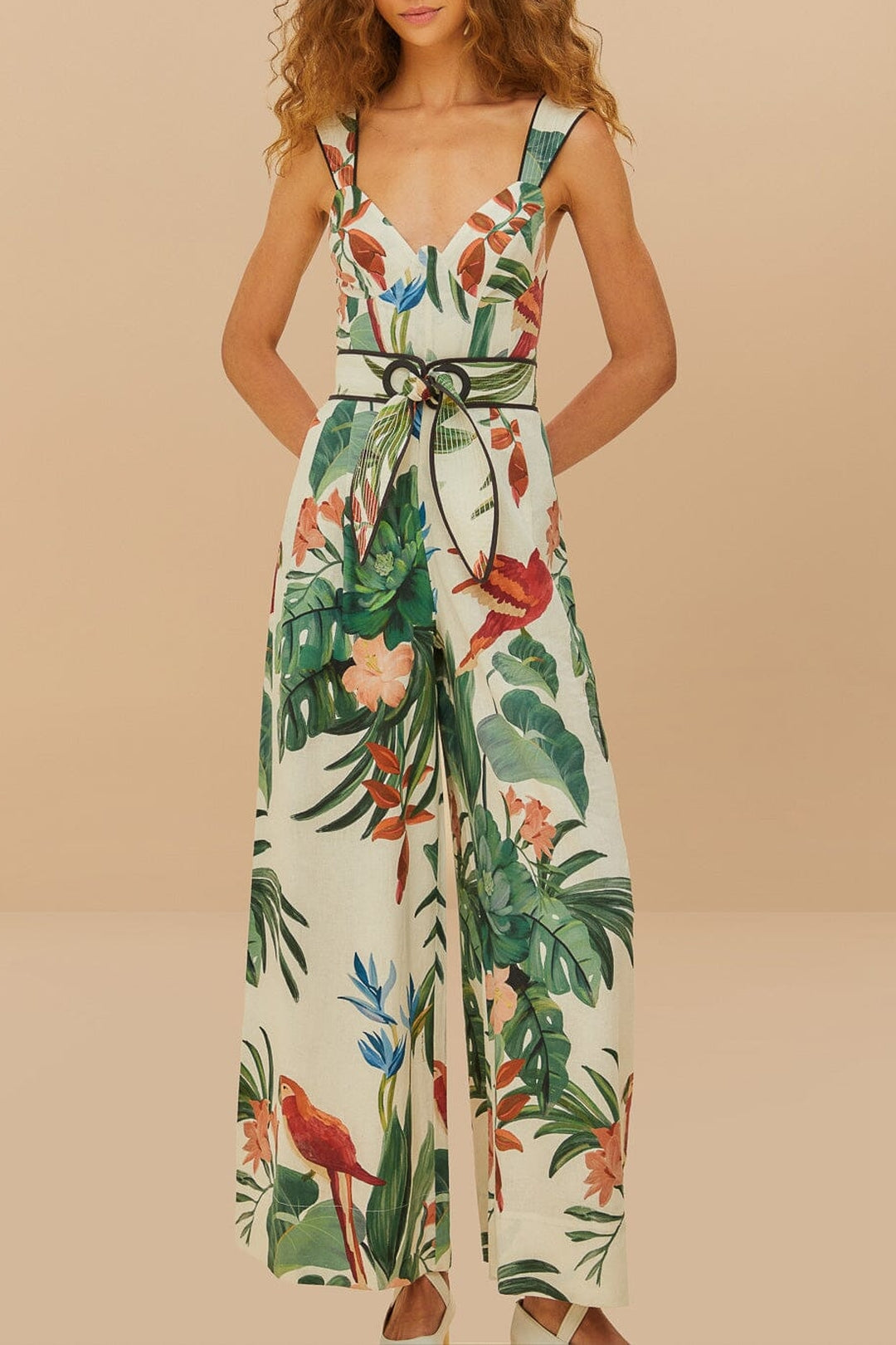 Combinaison Midnight Macaw en lin - Multicolore