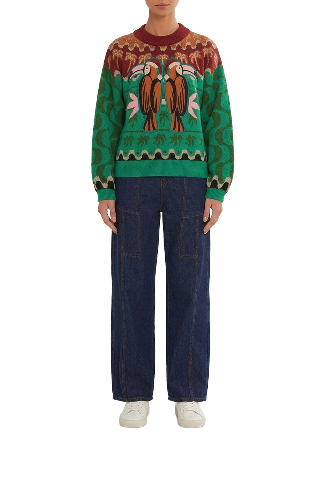 Pull Chirstmas Toucan en maille - Vert