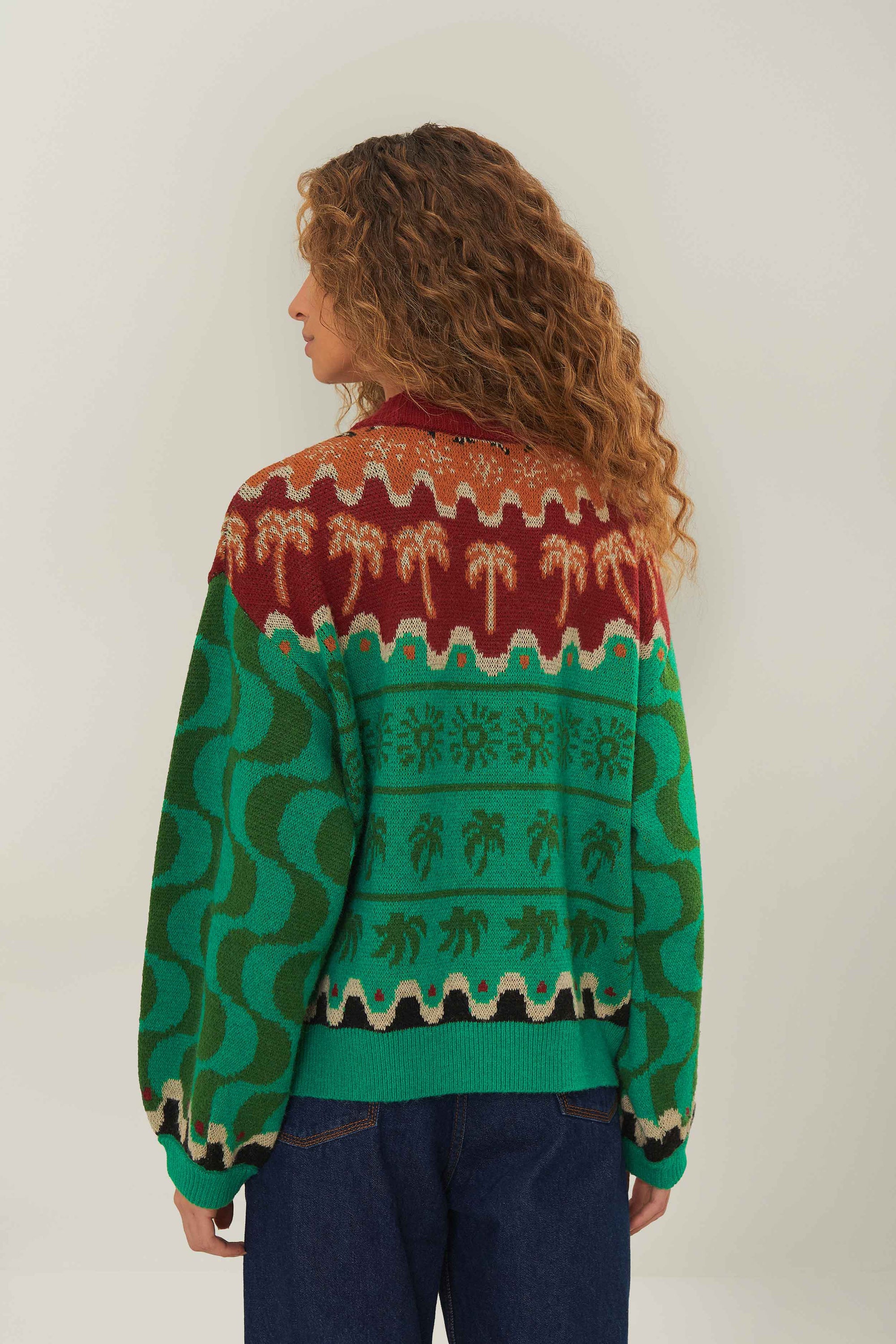 Pull Chirstmas Toucan en maille - Vert