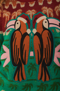 Pull Chirstmas Toucan en maille - Vert