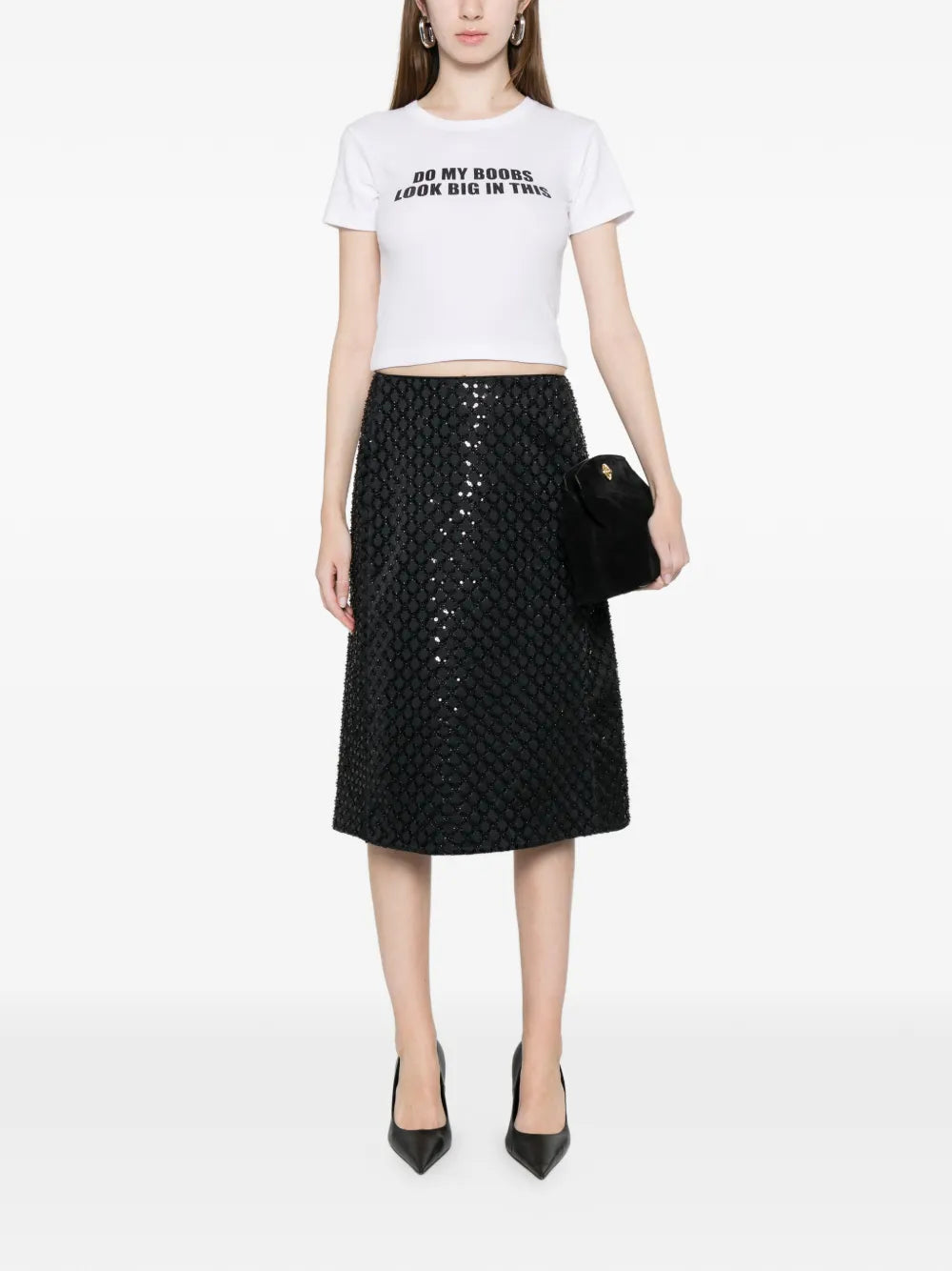 Sparkling Statement Skirt - Graphite