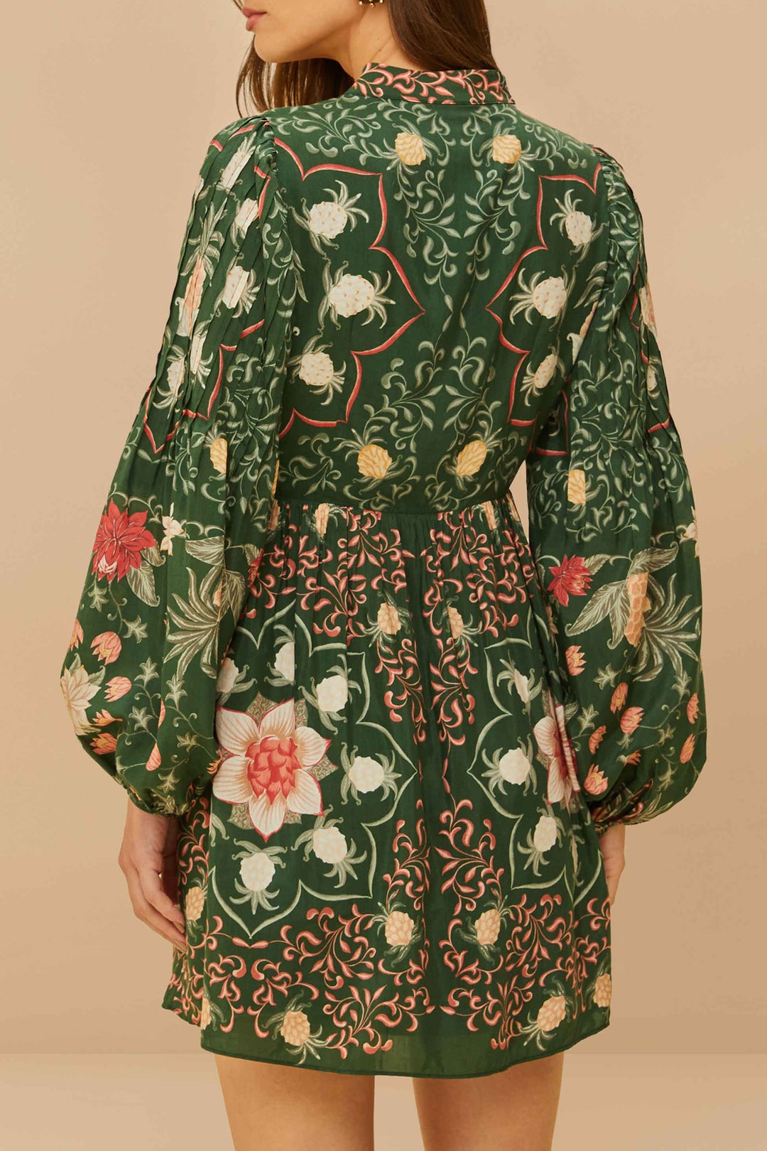 Robe courte Pineapple Garden en coton - Vert