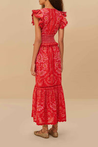 Olivia cotton maxi dress - Red
