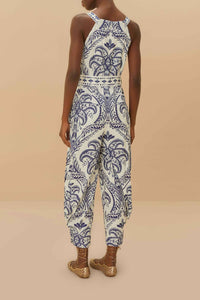 Combinaison Tropical Cameo en lin - Bleu