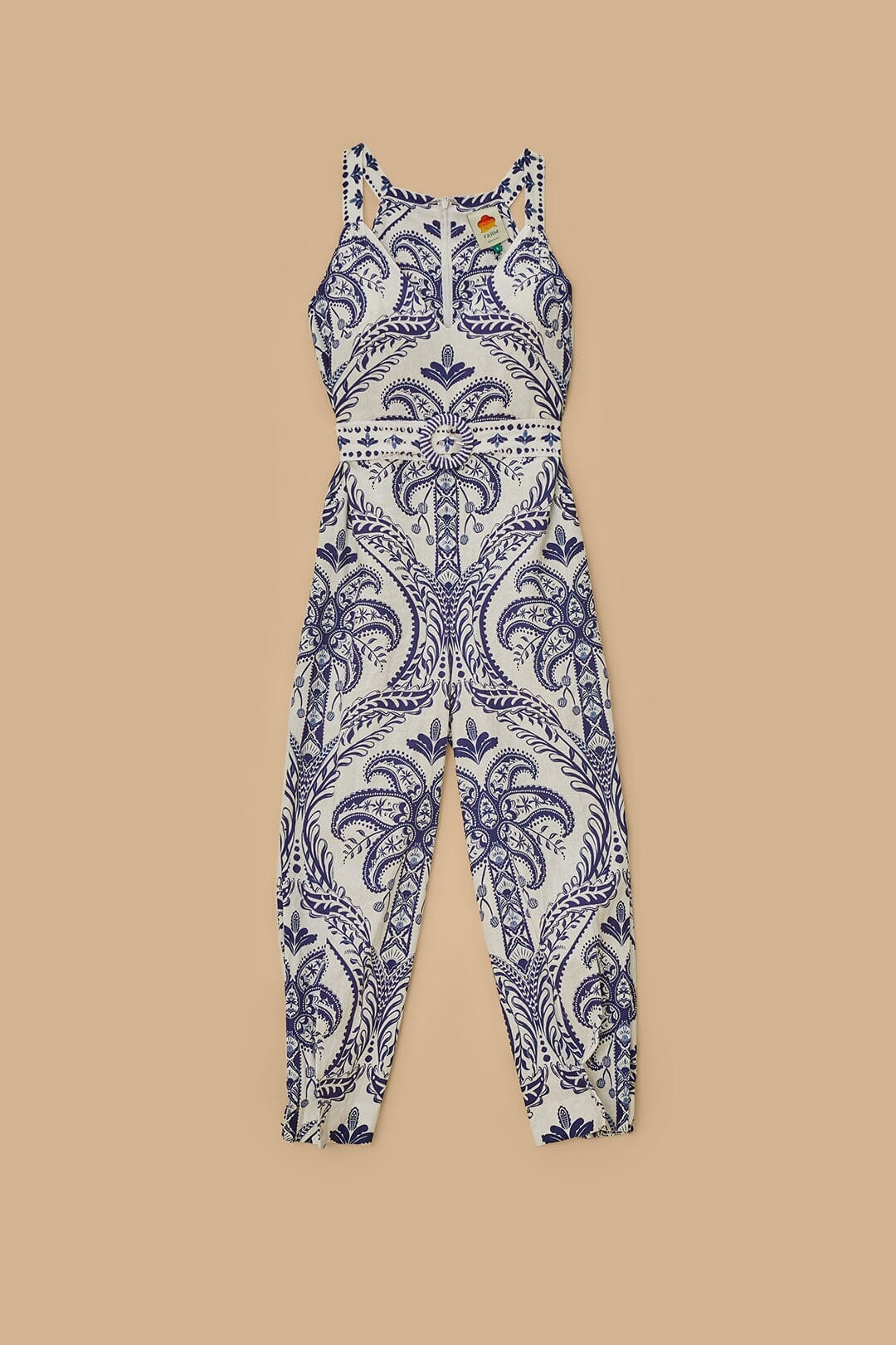 Combinaison Tropical Cameo en lin - Bleu
