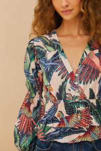 Blouse Macaw Flight en coton - Bleu