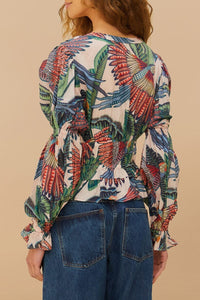 Blouse Macaw Flight en coton - Bleu