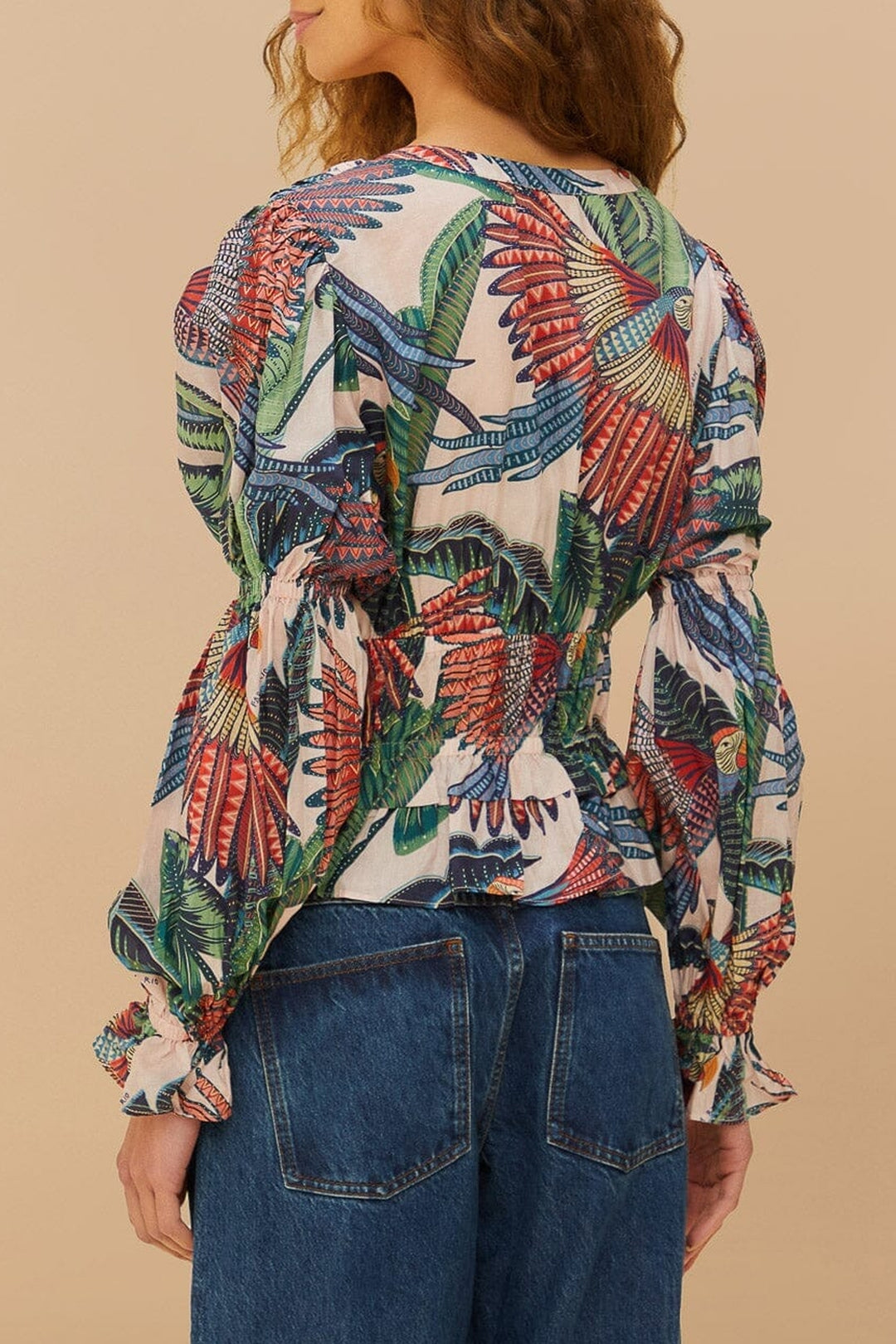 Blouse Macaw Flight en coton - Bleu