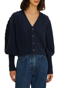 Cardigan Stitch en maille - Bleu