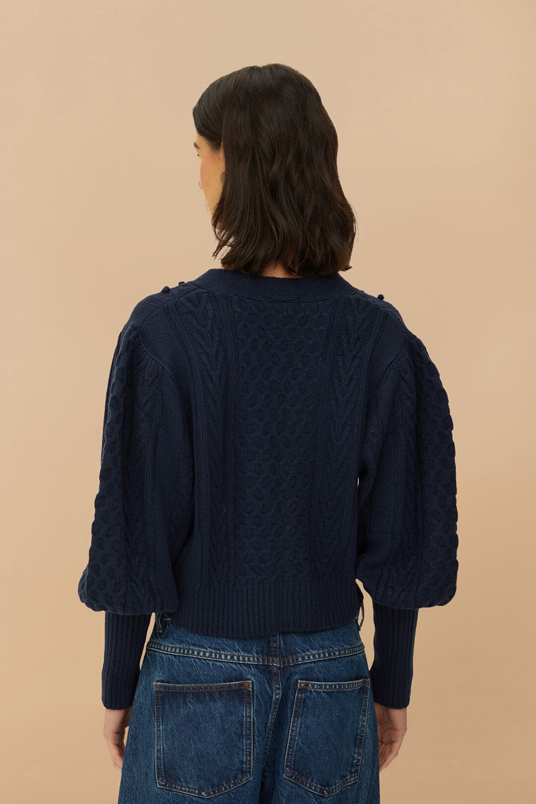 Cardigan Stitch en maille - Bleu